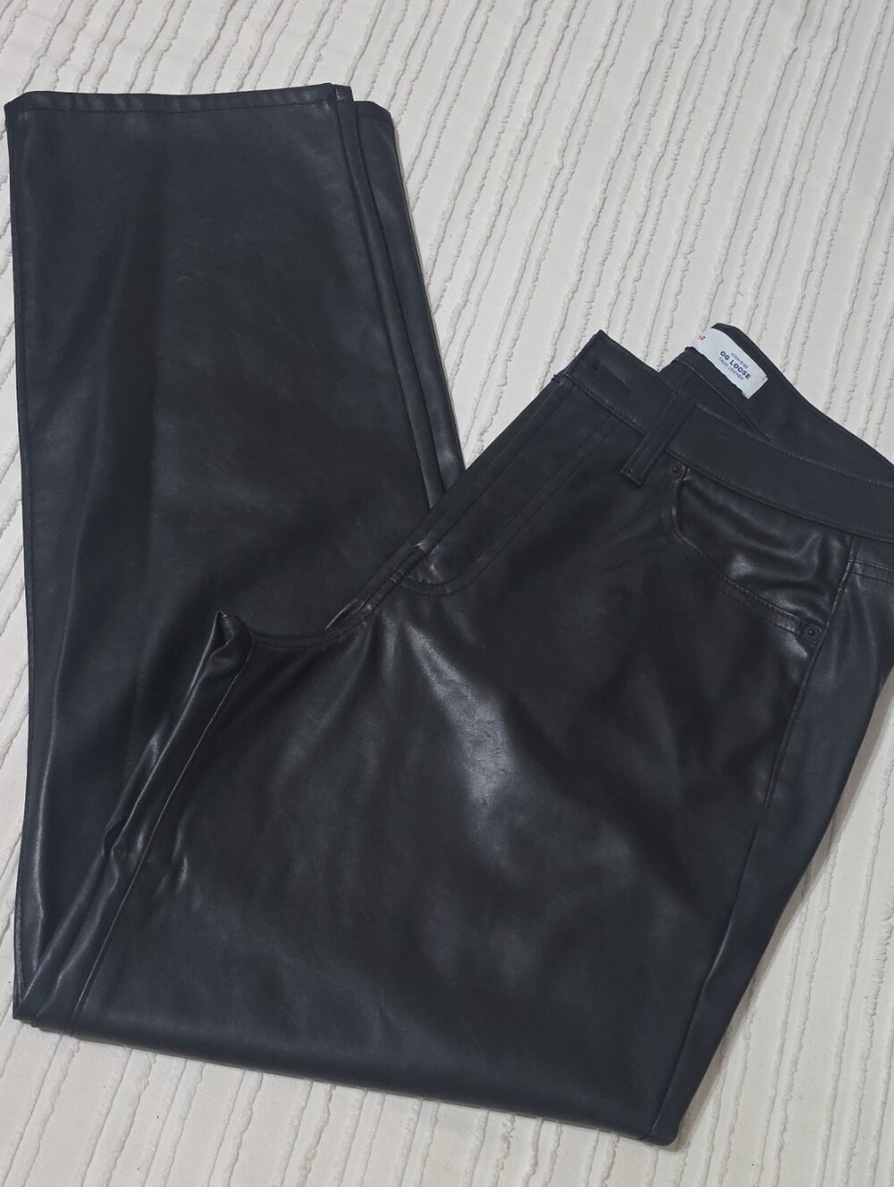Old Navy- Black High Rise Faux Leather Straight-Leg Pants